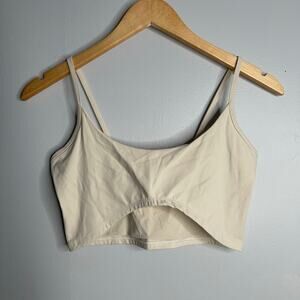 Lounge Apparel Women's Ivory Lightweight Scoop Front Sports Bra size‎ M